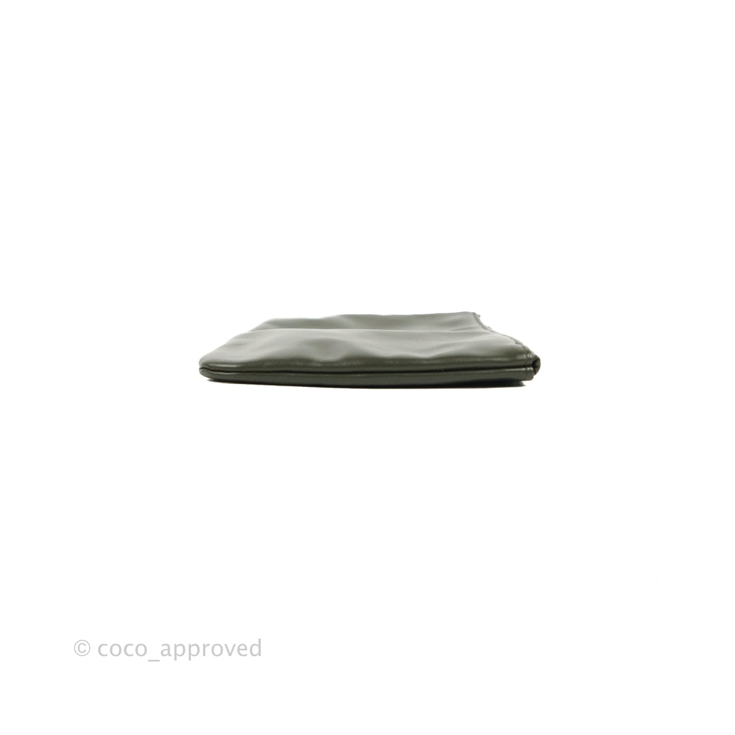 Chanel 22 Medium Army Green Shiny Calfskin Ruthenium Hardware