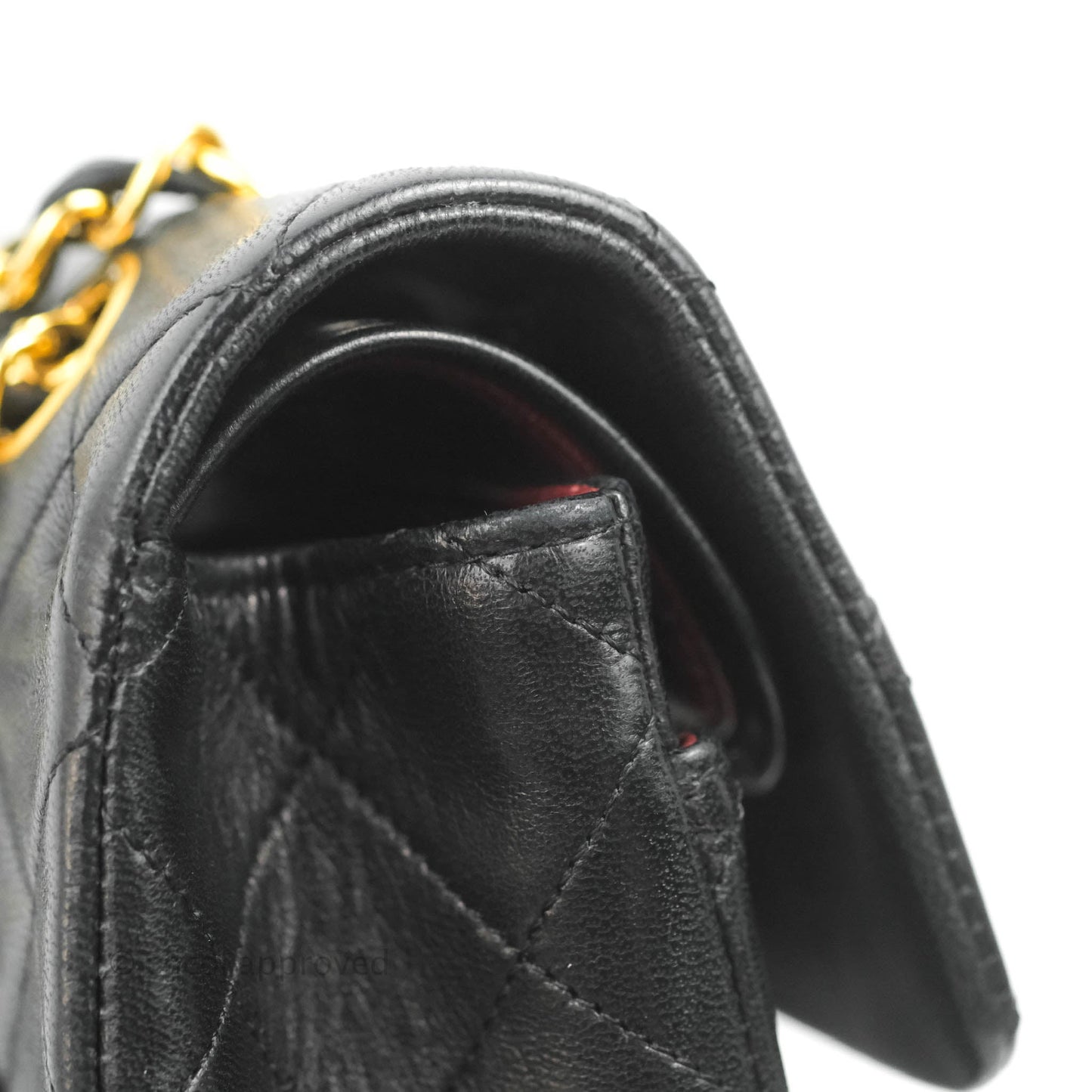 Chanel Vintage Classic S/M Small Double Flap Bag Black Lambskin 24K Gold Hardware