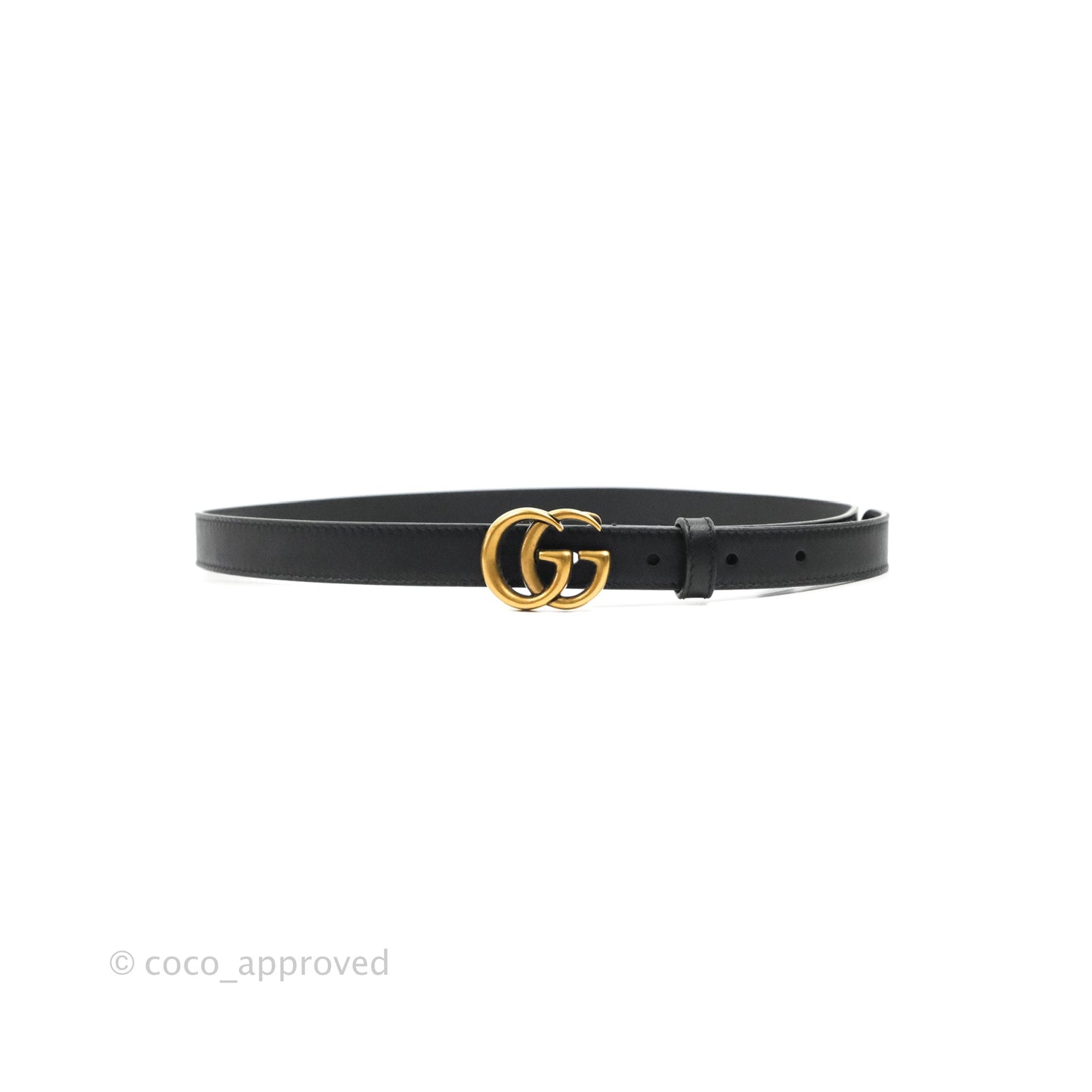Gucci Black Calfskin Double GG 20mm Belt 80 32