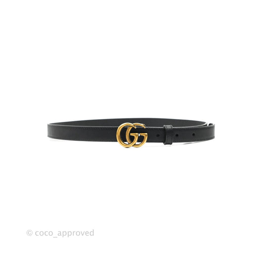 Gucci Black Calfskin Double GG 20mm Belt 80 32