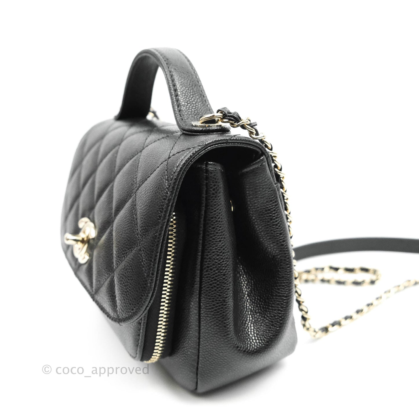 Chanel Small Business Affinity Flap Bag Black Caviar Gold Hardware