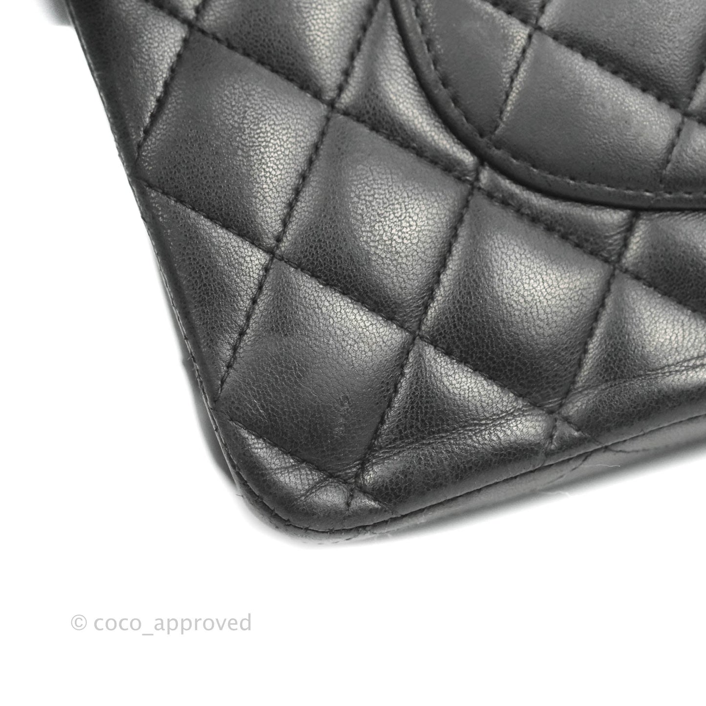 Chanel Medium Classic Quilted Flap Black Lambskin Silver Hardware