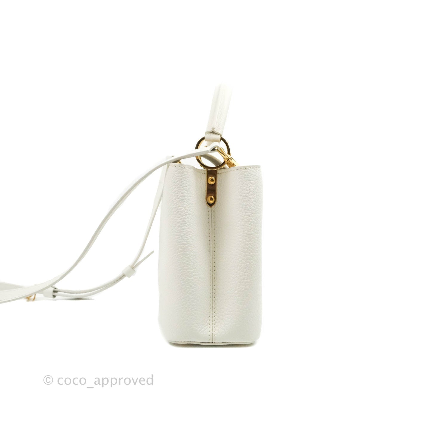 Louis Vuitton Taurillon Capucines BB Snow