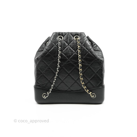 Chanel Small Gabrielle Backpack Black Aged Calfskin