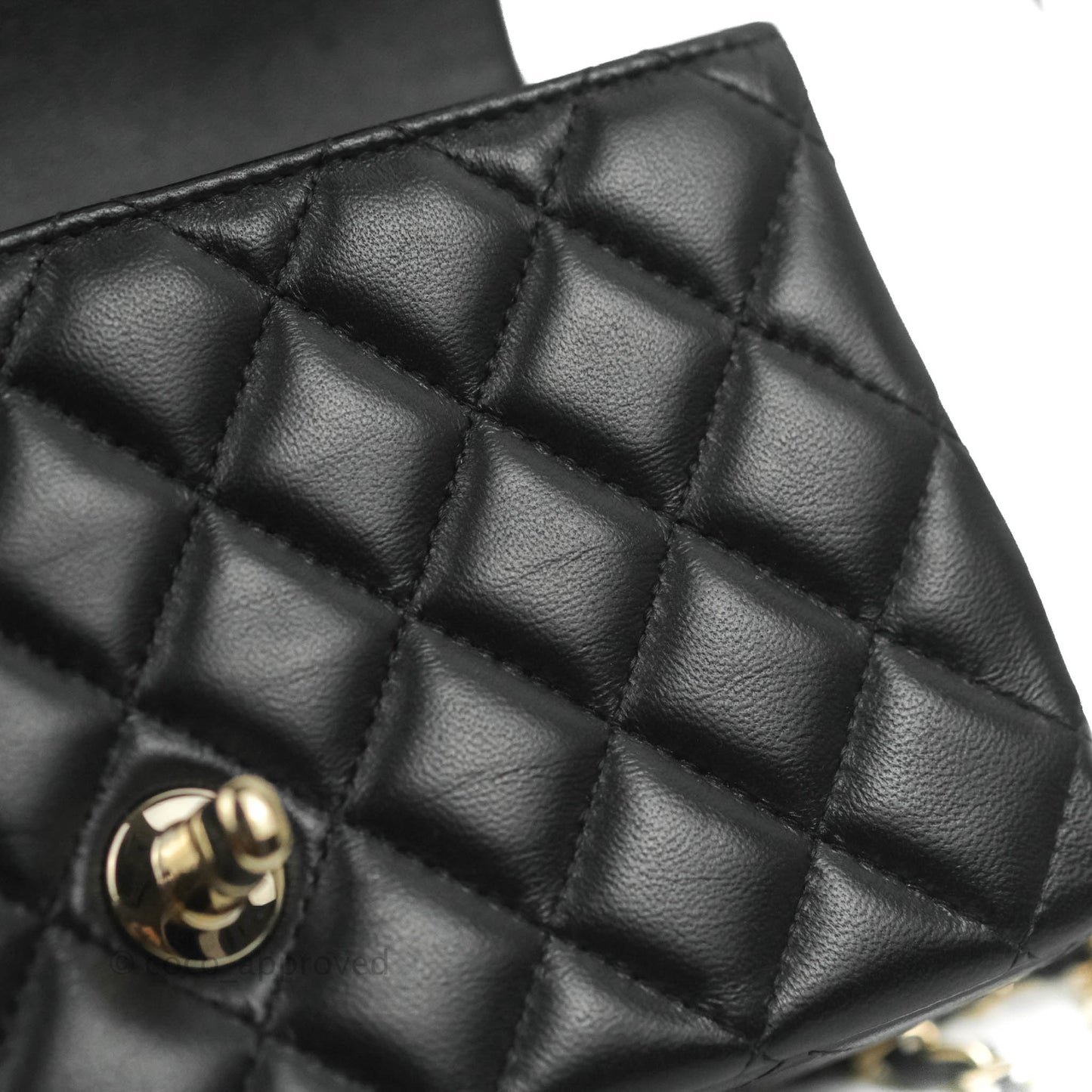 Chanel Top Handle Mini Rectangular Flap Bag Black Lambskin Gold Hardware