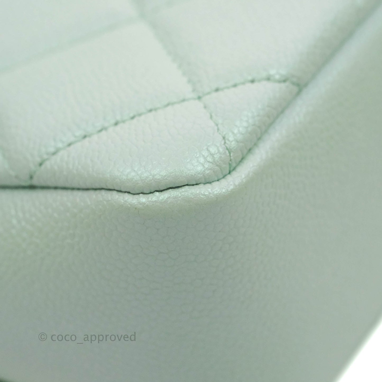 Chanel Quilted My Perfect Mini Iridescent Mint Green Caviar Aged Gold Hardware 21K