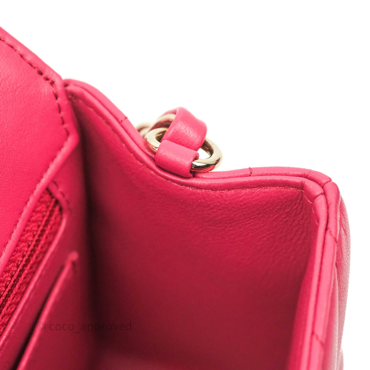 Chanel Chevron Mini Rectangular Flap Pink Lambskin Gold Hardware