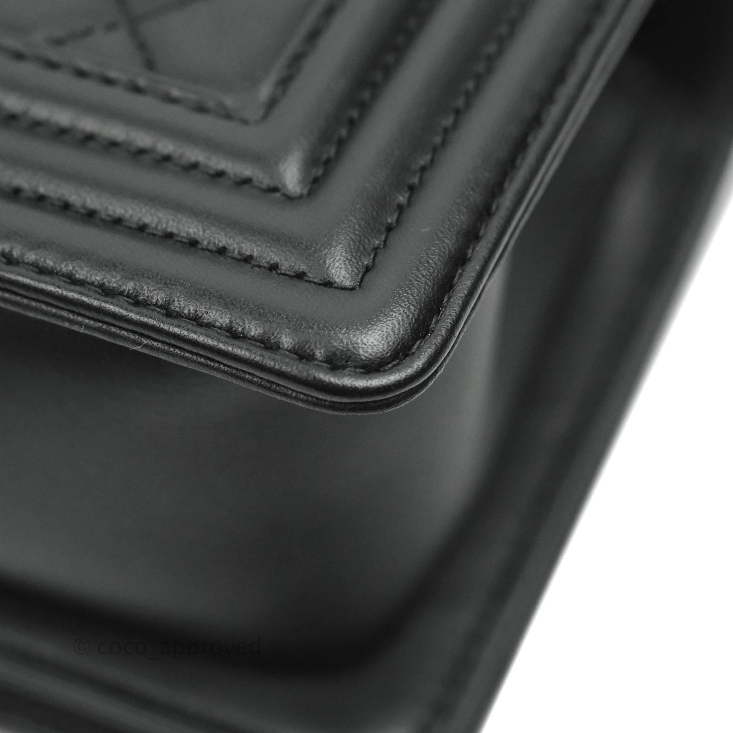 Chanel Boy Quilted Small Black Calfskin Aged Gold Hardware
