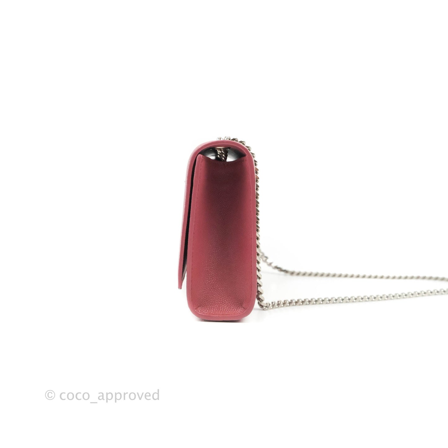 Saint Laurent New Small Classic Monogram Kate Chain Bag Mystic Rose Grained Calfskin Silver Hardware