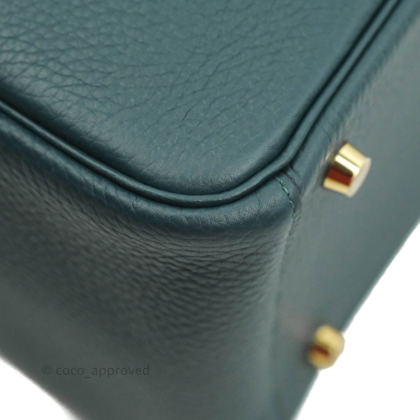 Hermès Lindy 26 Vert Cypress Clemence Gold Hardware