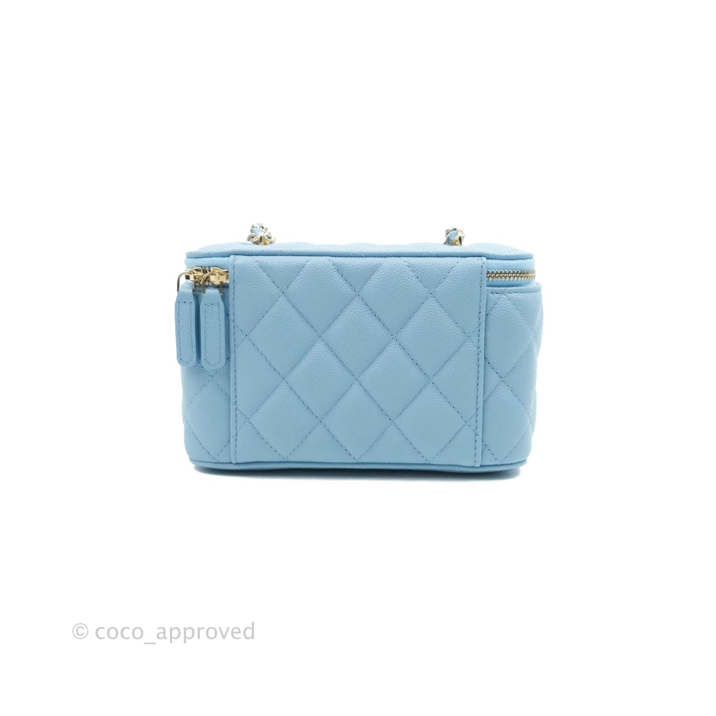Chanel Vanity with Chain Blue Caviar Gold Hardware 22S