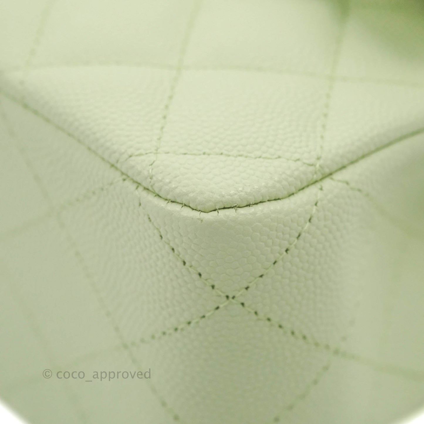 Chanel Classic M/L Medium Flap Quilted Avocado Green Caviar Gold Hardware