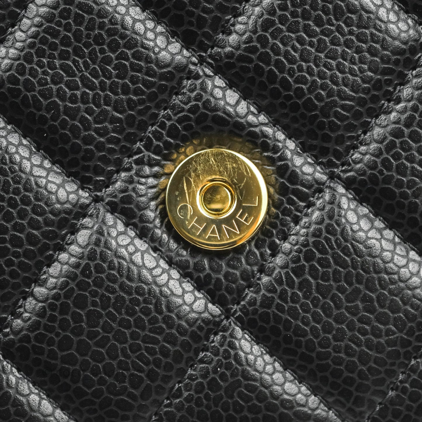 Chanel Quilted WOC Black Caviar Gold Hardware