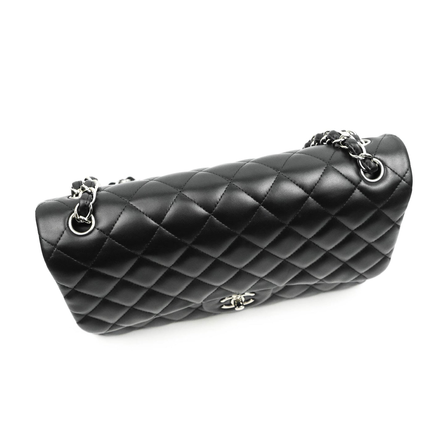 Chanel Jumbo Double Flap Black Lambskin Silver Hardware⁣⁣