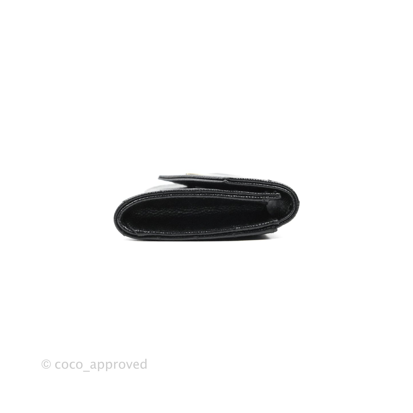 Saint Laurent Monogramme Envelope Wallet Black Grained Calfskin Gold Hardware