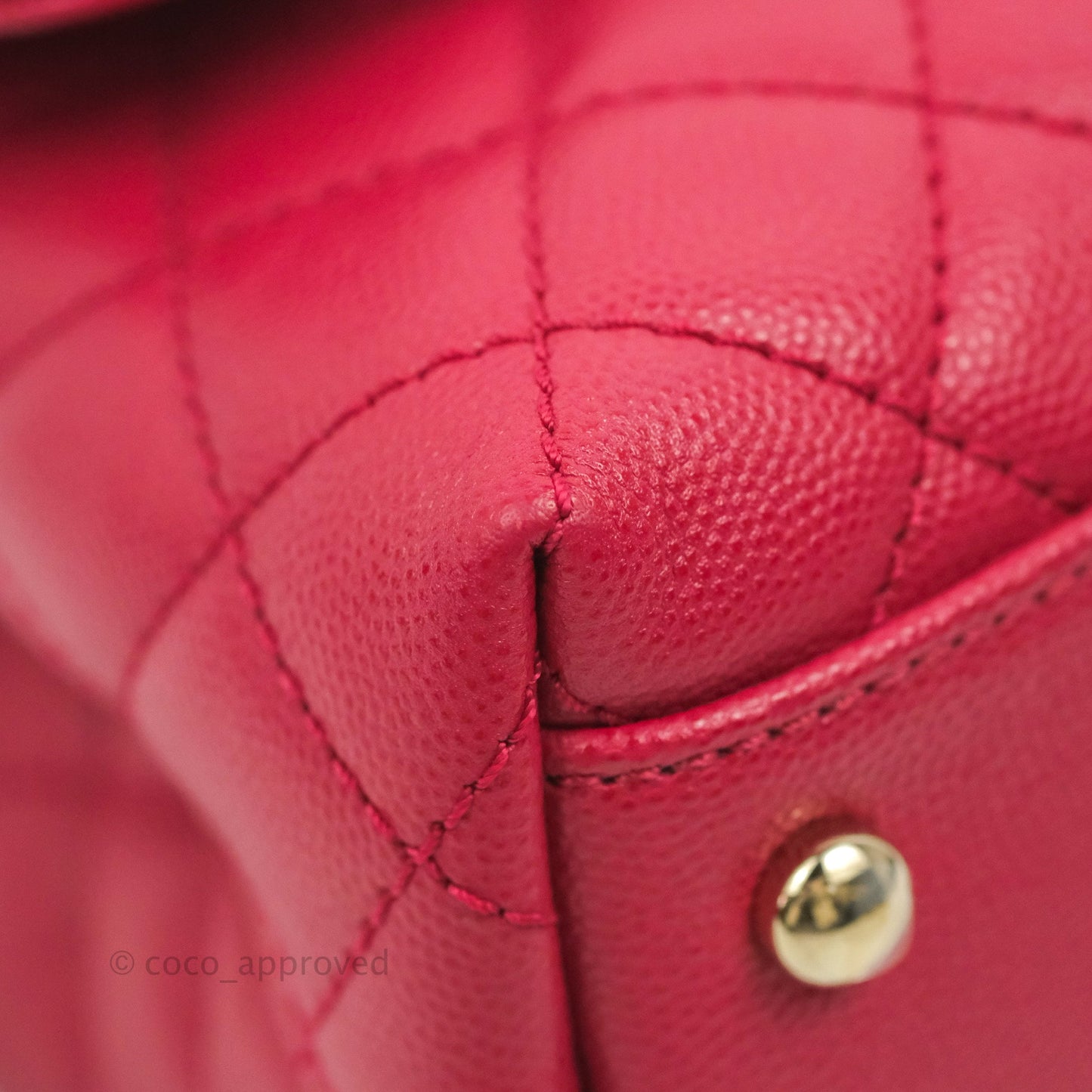 Chanel Small Coco Handle Quilted Dark Pink Caviar Gold Hardware 21A