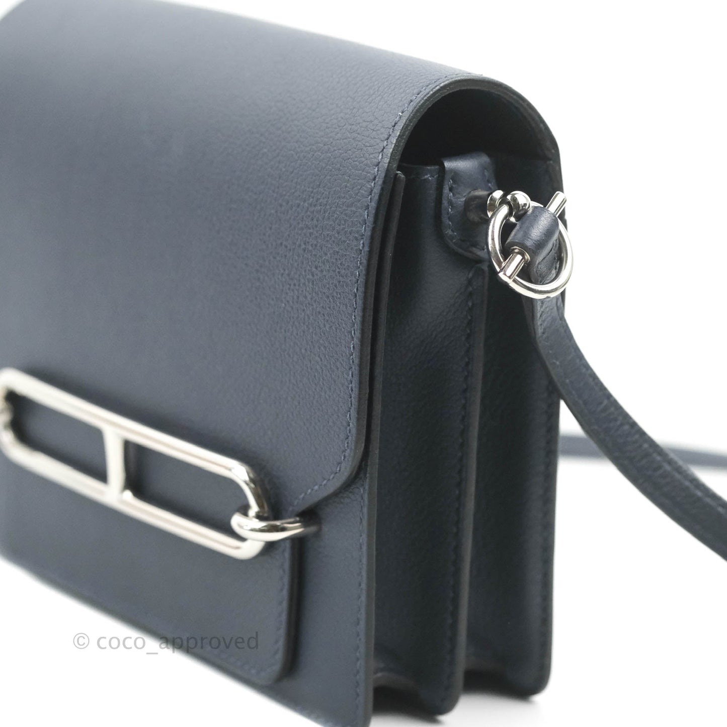 Hermès Roulis Mini 18 Bleu Nuit Evercolor Palladium Hardware