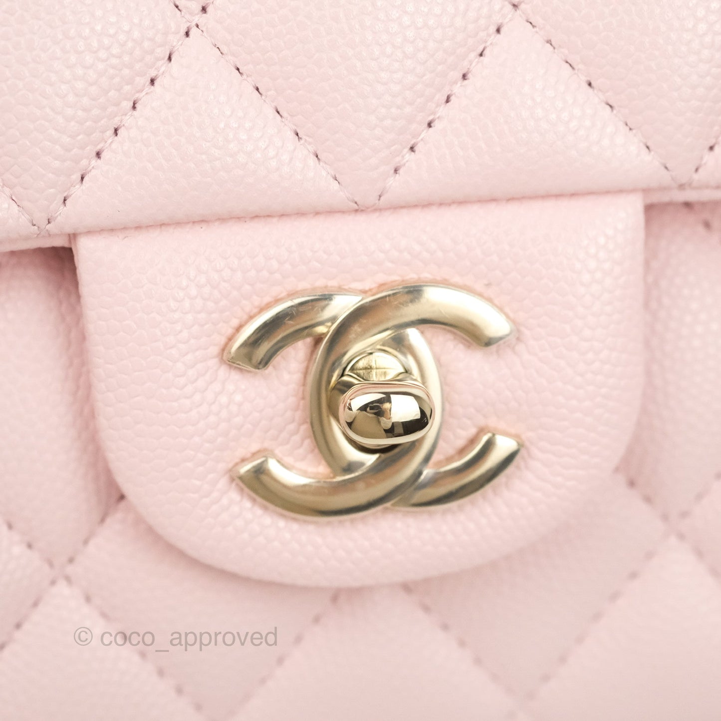 Chanel Classic M/L Medium Flap Quilted Light Pink Caviar Gold Hardware