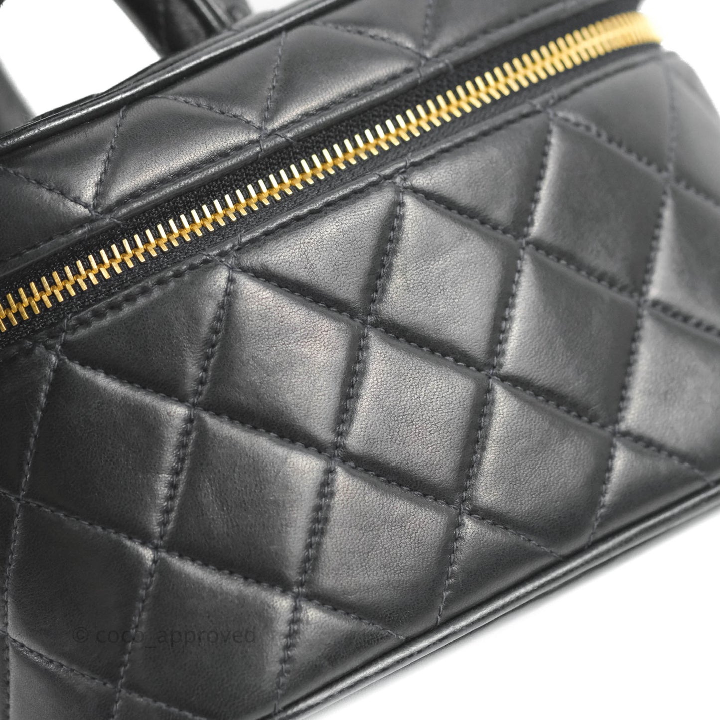 Chanel Vintage Vanity Case Very Dark Navy Lambskin