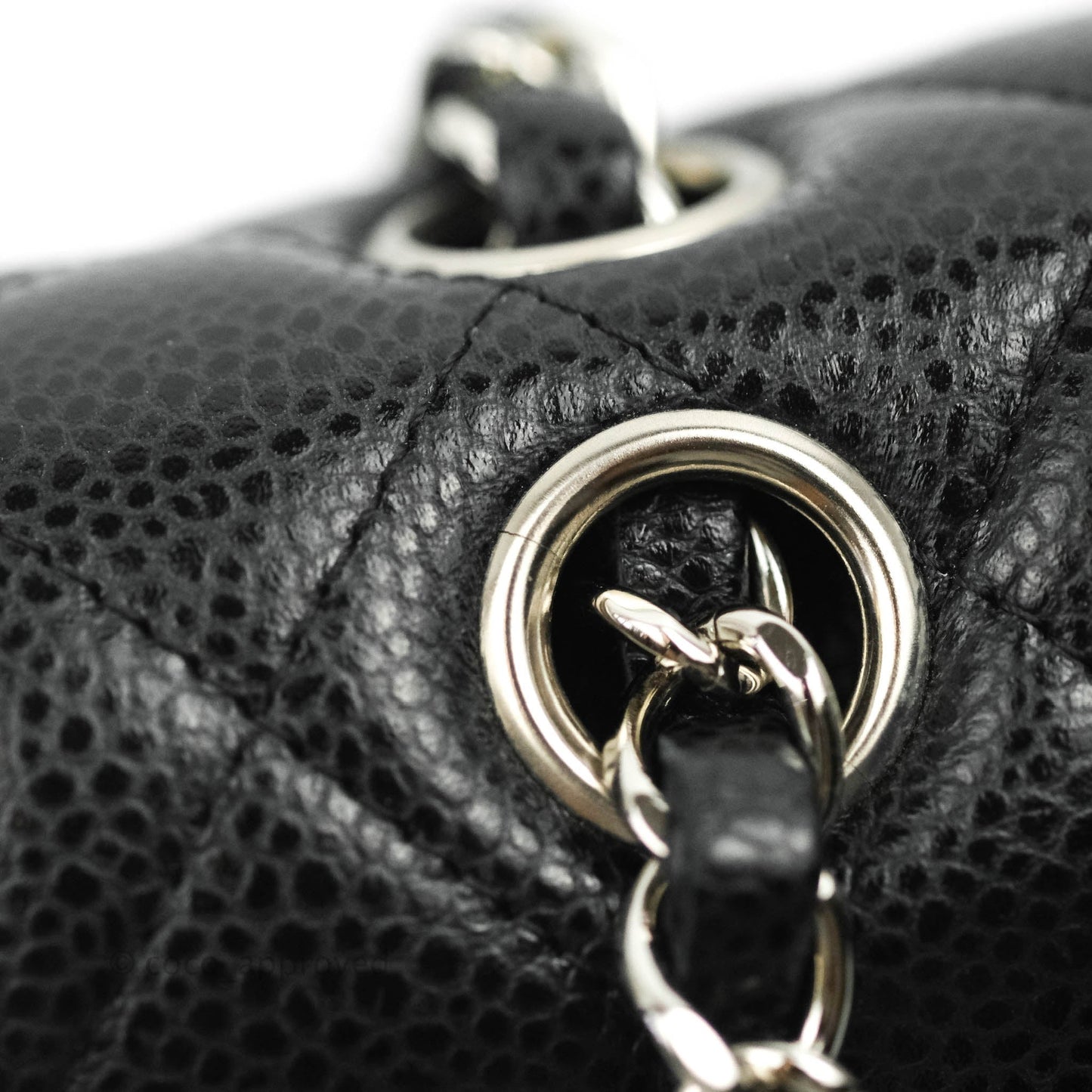 Chanel Classic Double Flap M/L Black Caviar Silver Hardware
