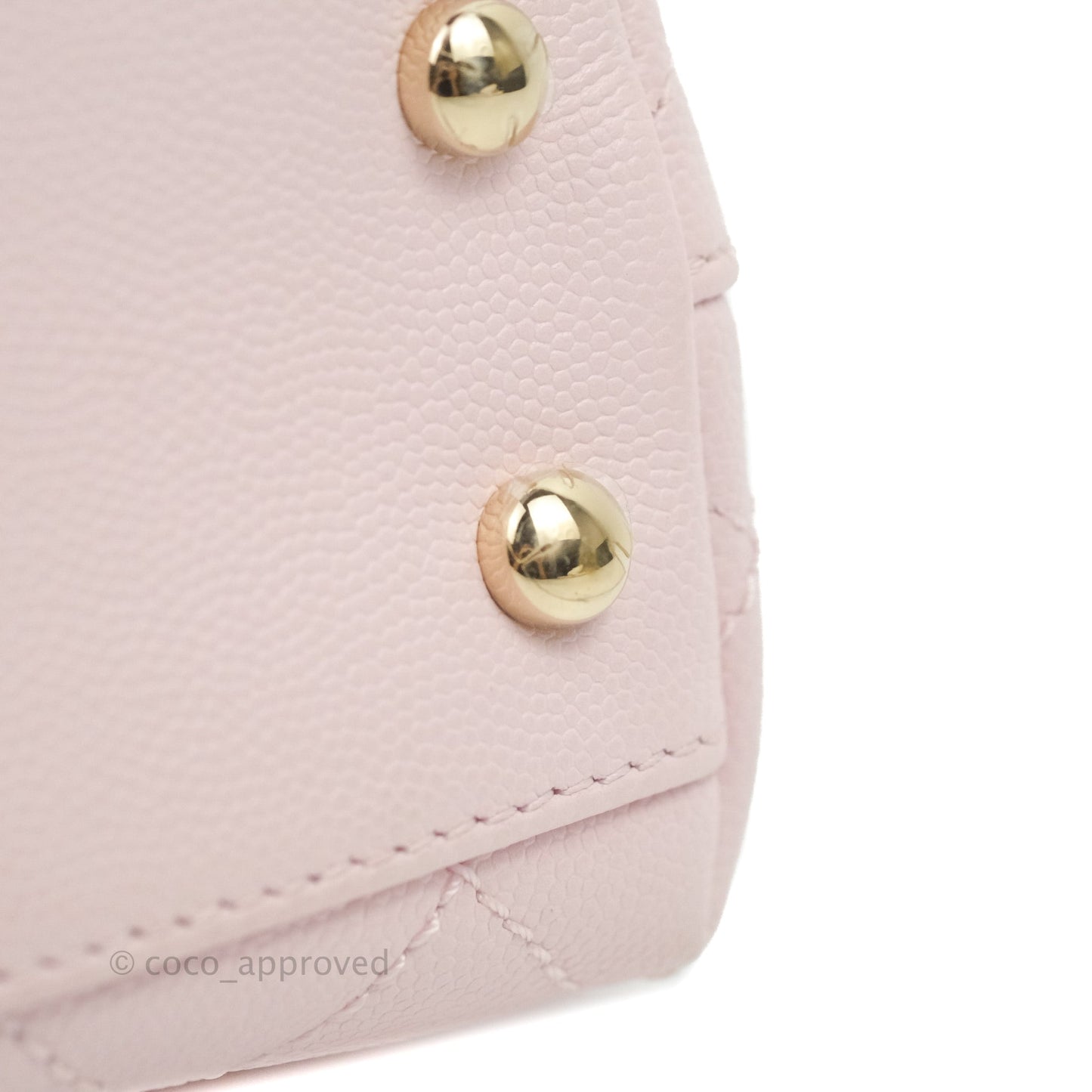 Chanel Mini Coco Handle Quilted Light Pink Caviar Gold Hardware