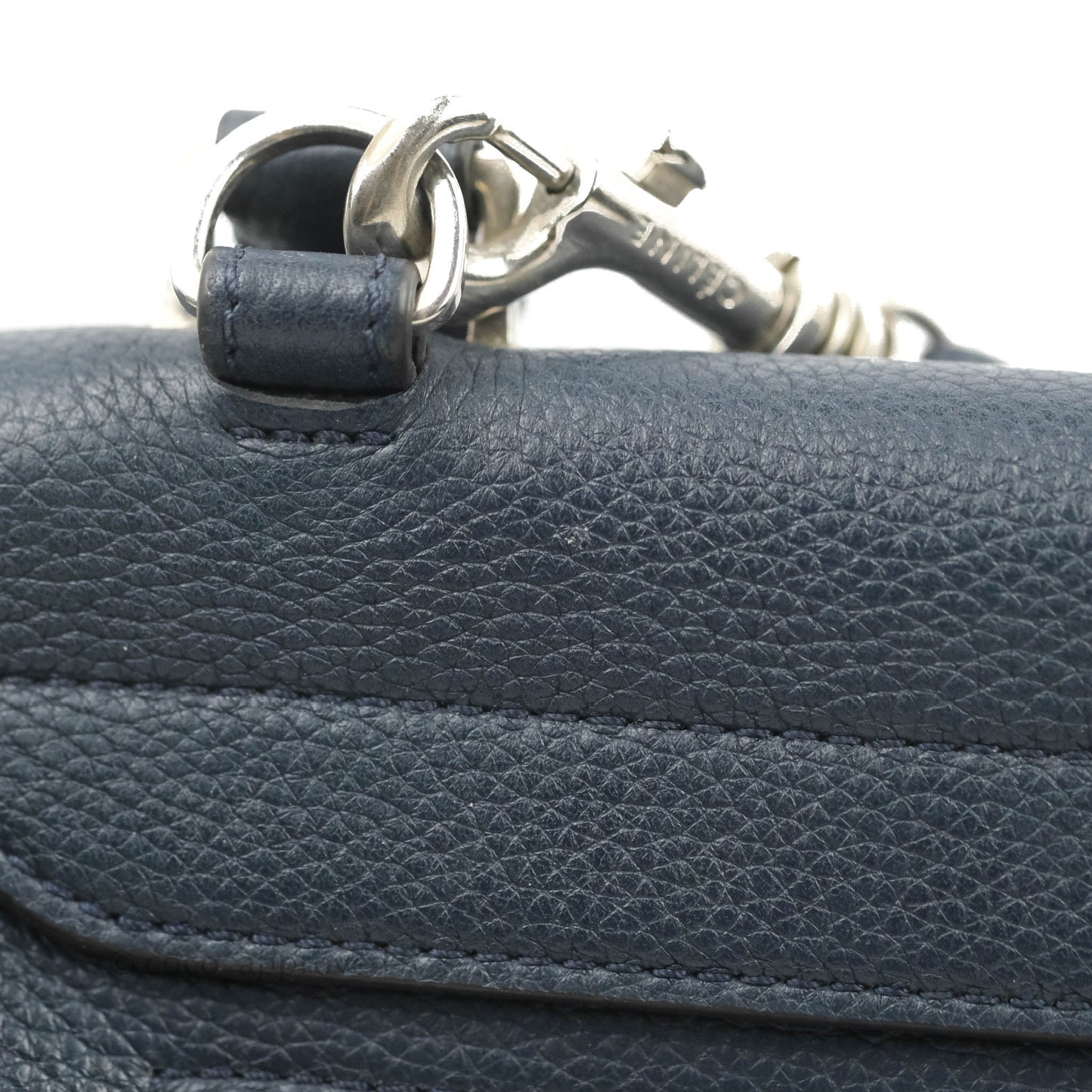 Celine Small Sleek Trapeze Navy Calfskin