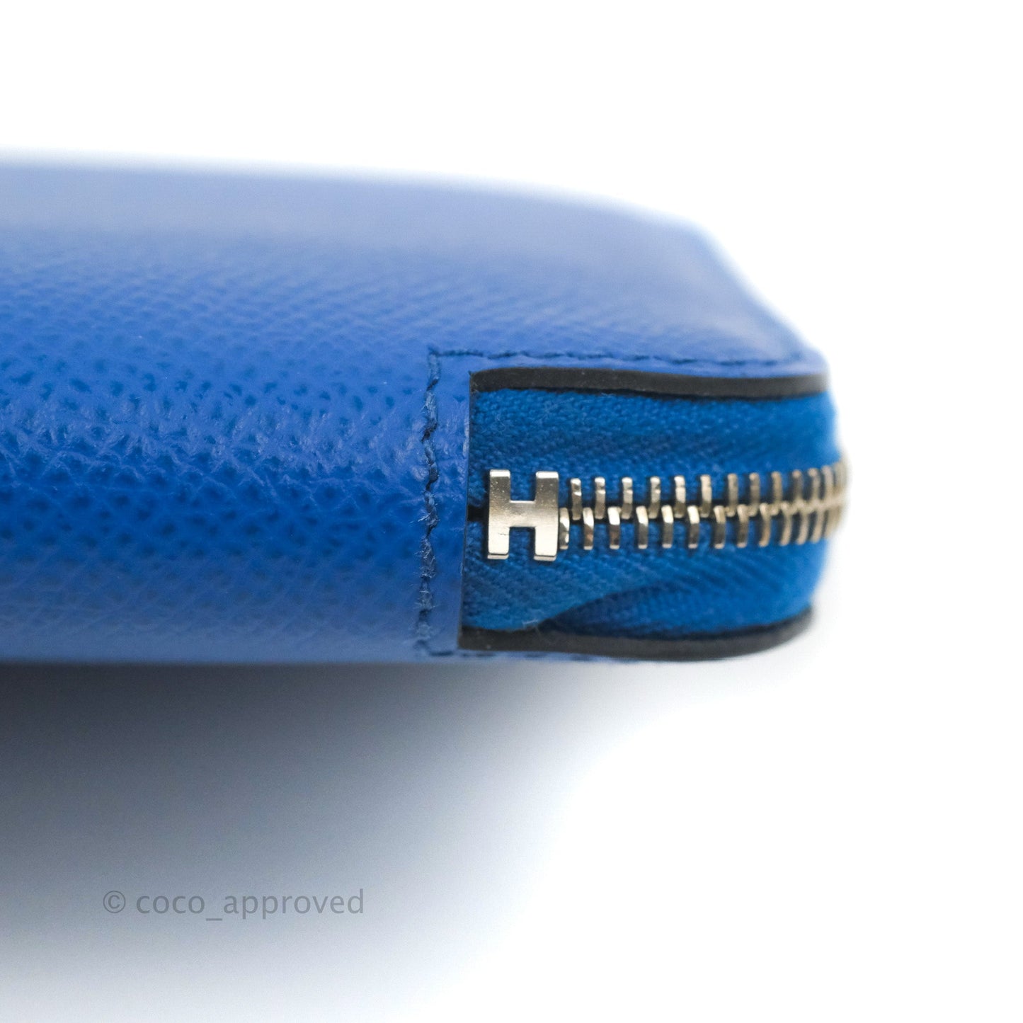 Hermès Silk In Compact Wallet Bleu Brighton Epsom with La Patisserie Francaise Print