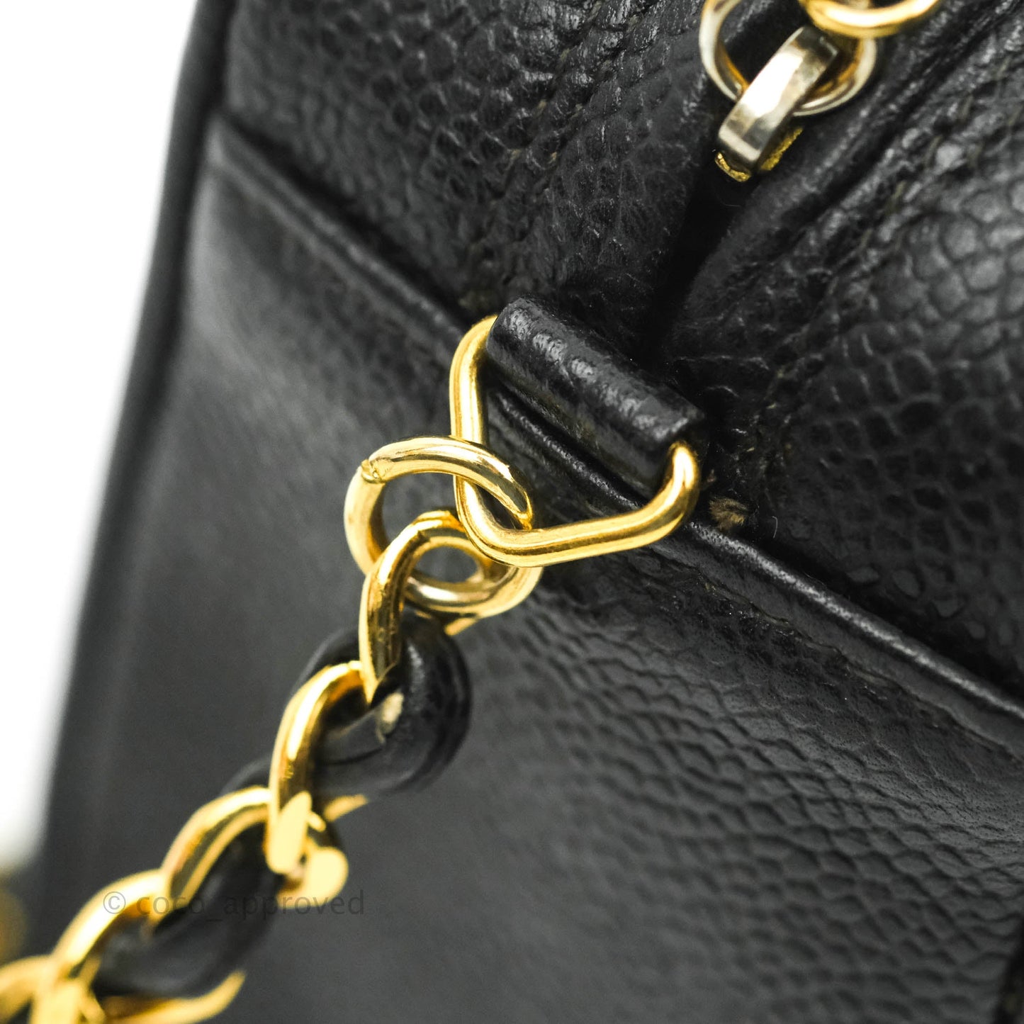 Chanel Vintage Camera Bag Black Caviar Gold Hardware