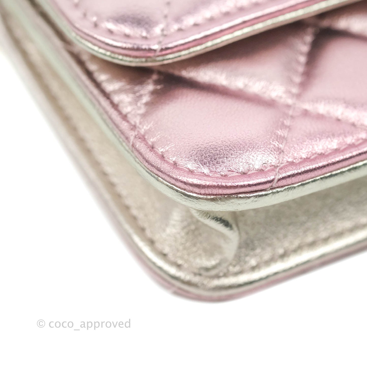 Chanel Quilted Clutch with Chain Metallic Gradient Pink/Silver Lambskin