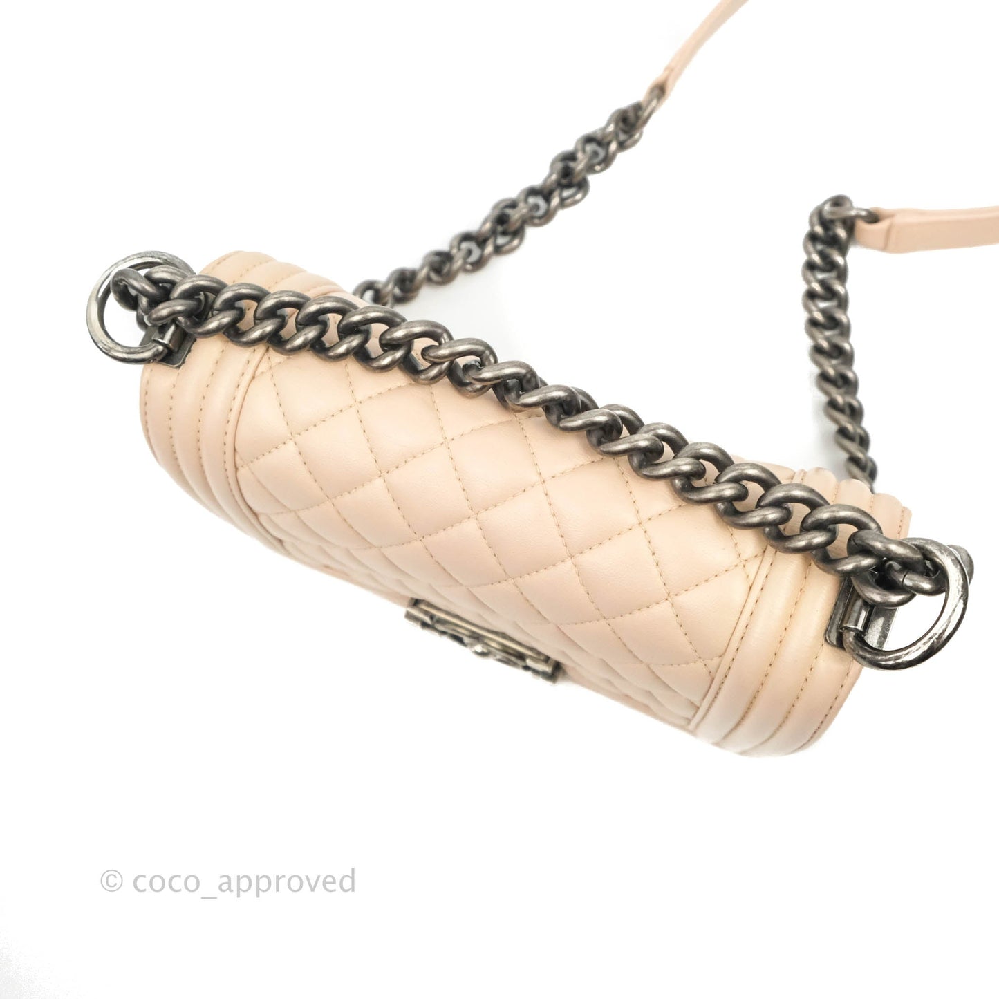 Chanel Boy Small Light Beige Pink Calfskin Ruthenium Hardware