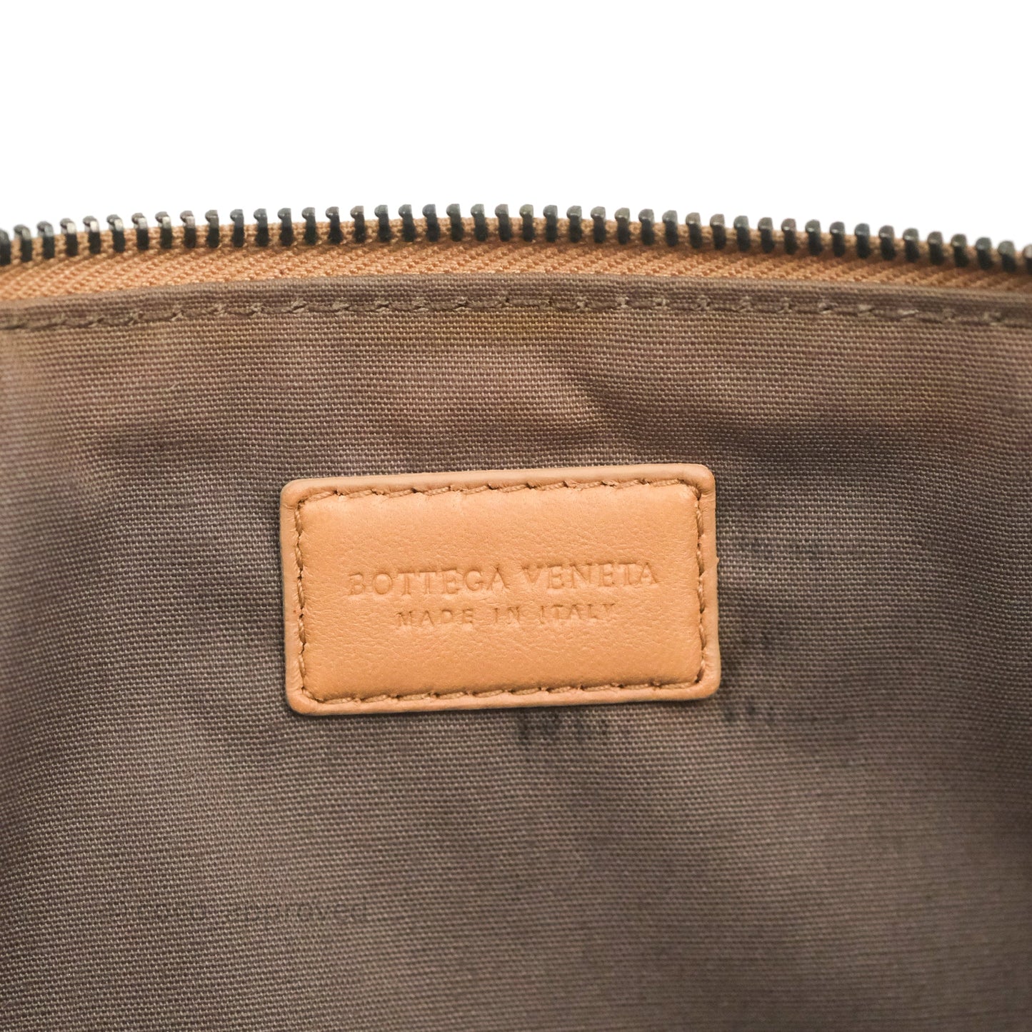 Bottega Veneta Zip Pouch Intrecciato Snake Pattern Beige Pink