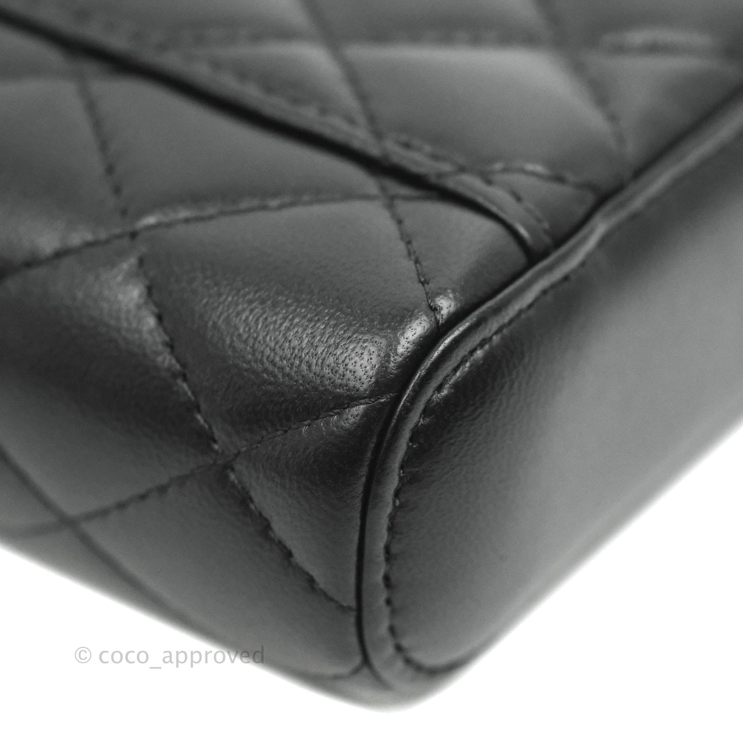 Chanel Classic Mini Vanity With Chain Black Lambskin Gold Hardware