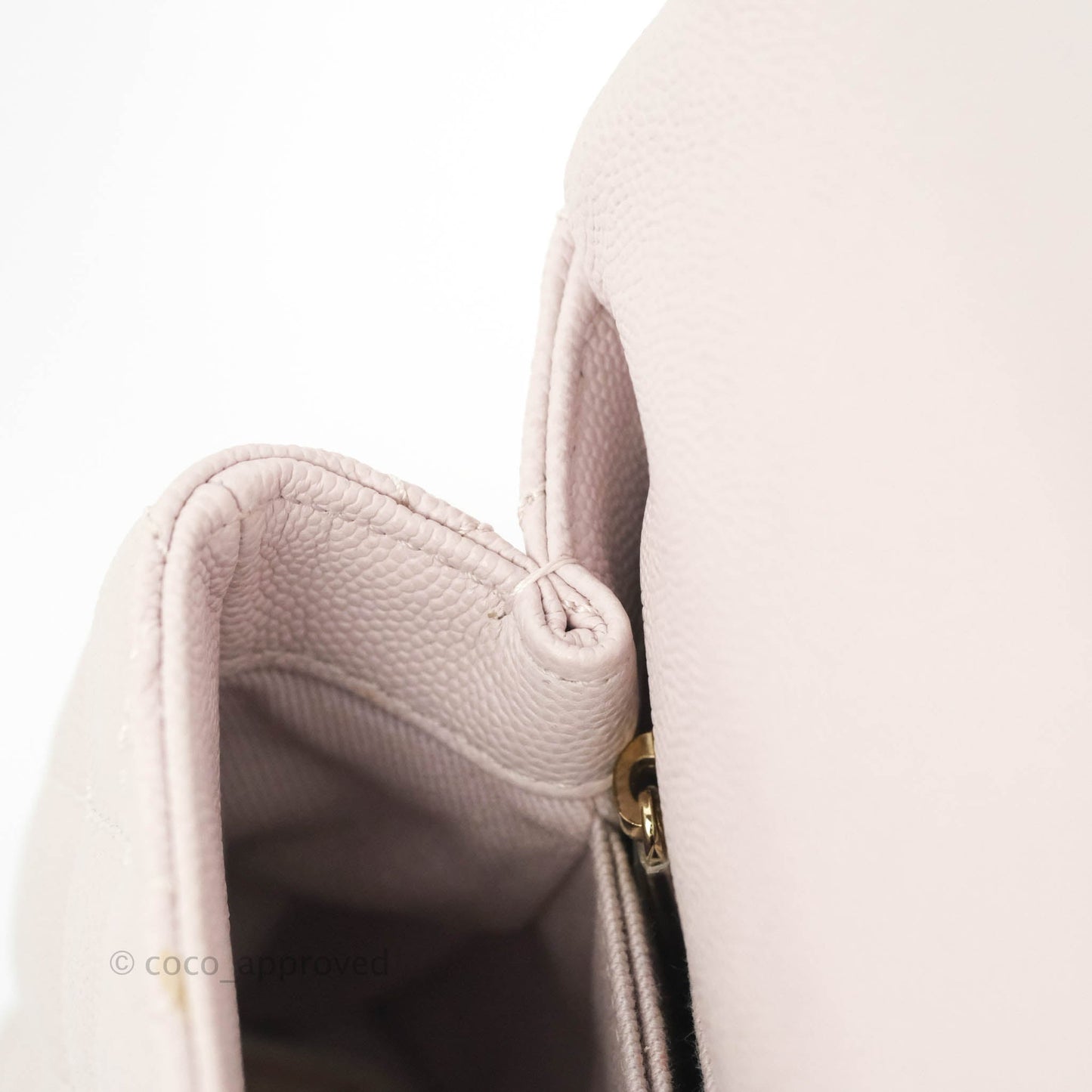Chanel Small Coco Handle Light Lilac Pink Caviar Gold Hardware