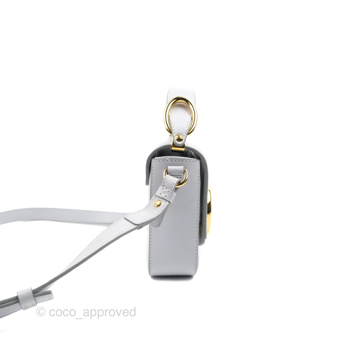 Chloé Mini C Bag Light Cloud Shiny/Suede Calfskin