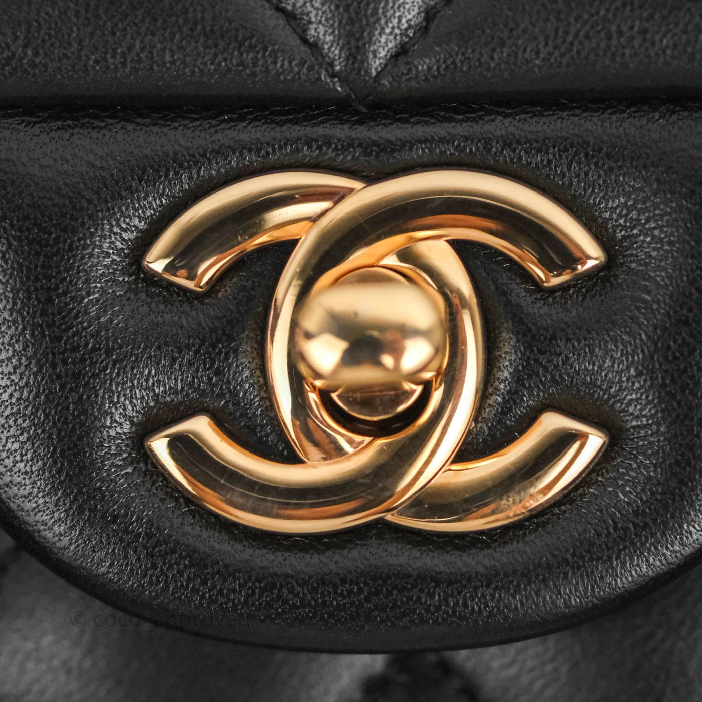 Chanel Classic Small S/M Flap Black Lambskin Rose Pink-Gold Hardware