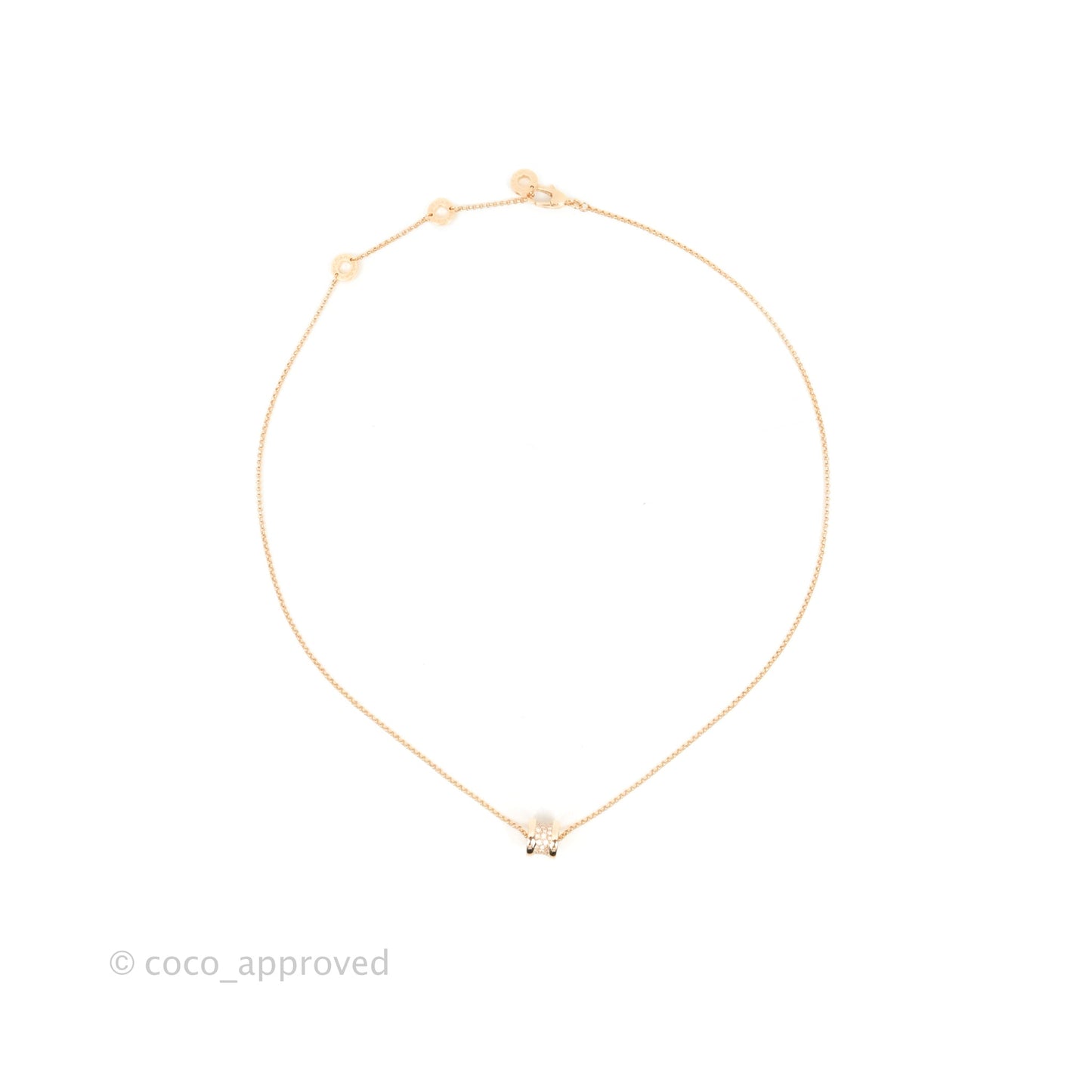 Bvlgari Mini Zero1 18K Rose Gold and Diamond Necklace