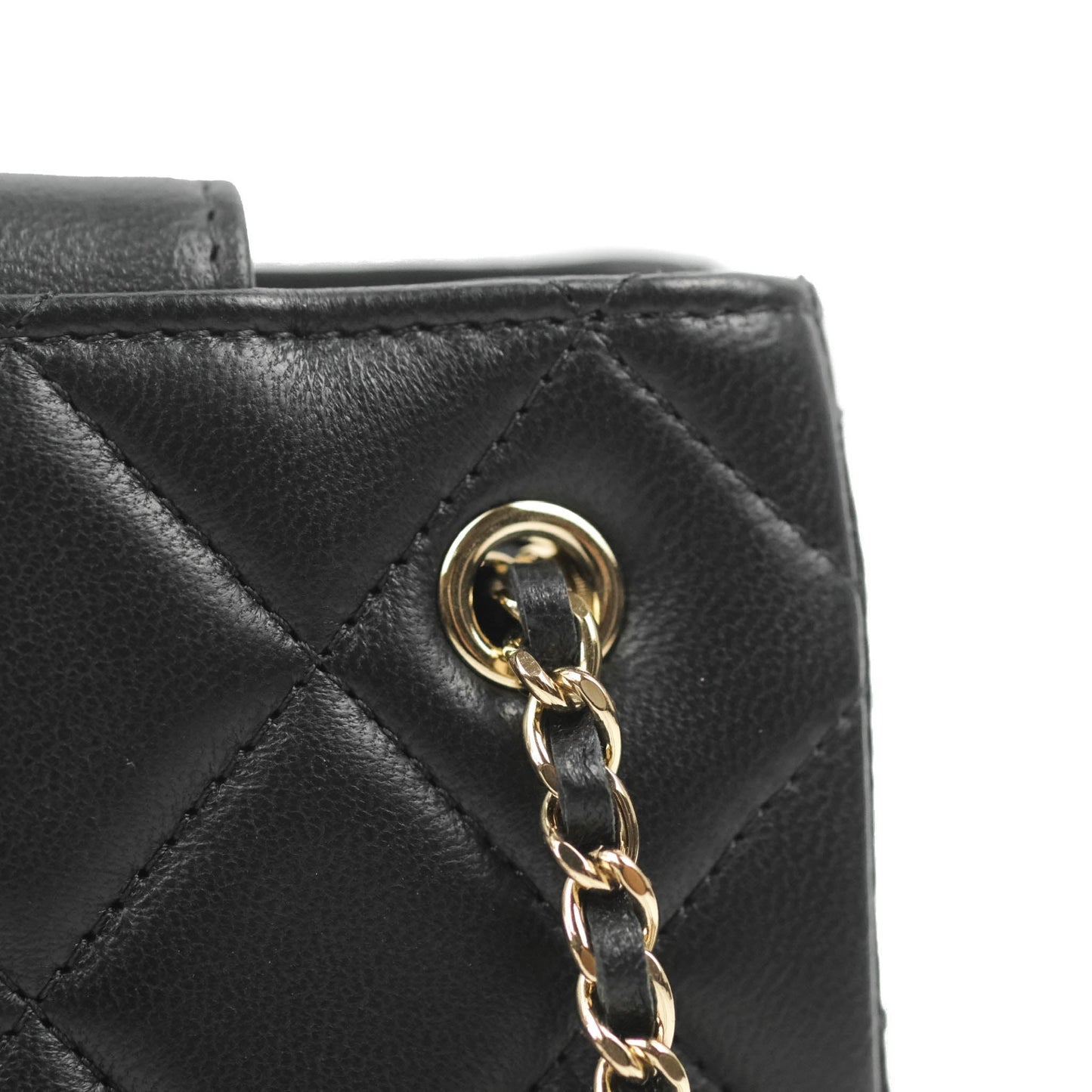 Chanel Mini Clutch With Chain Black Lambskin Gold Hardware 22C