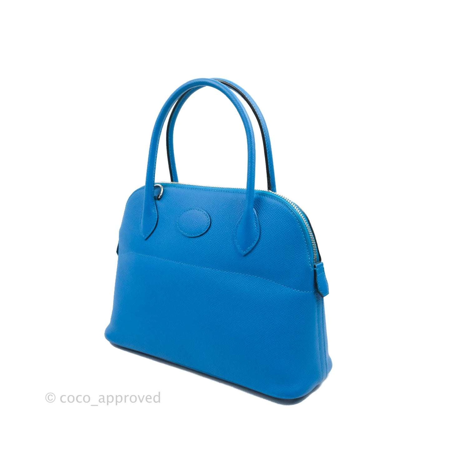 Hermès Bolide 27 Blue Epsom Silver Hardware