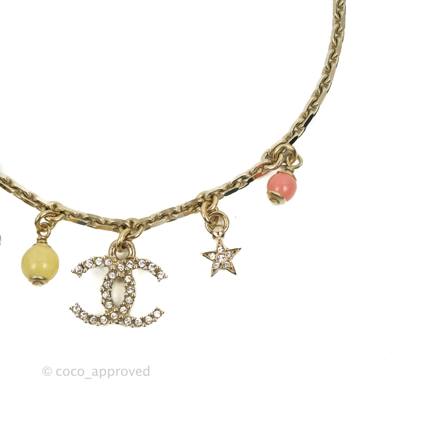 Chanel Chain Bracelet with Charms Gold Tone 22S