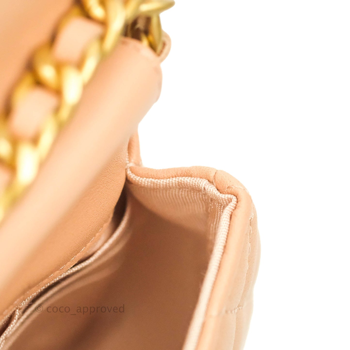 Chanel Clutch with Chain Beige Pink Calfskin Aged Gold Hardware