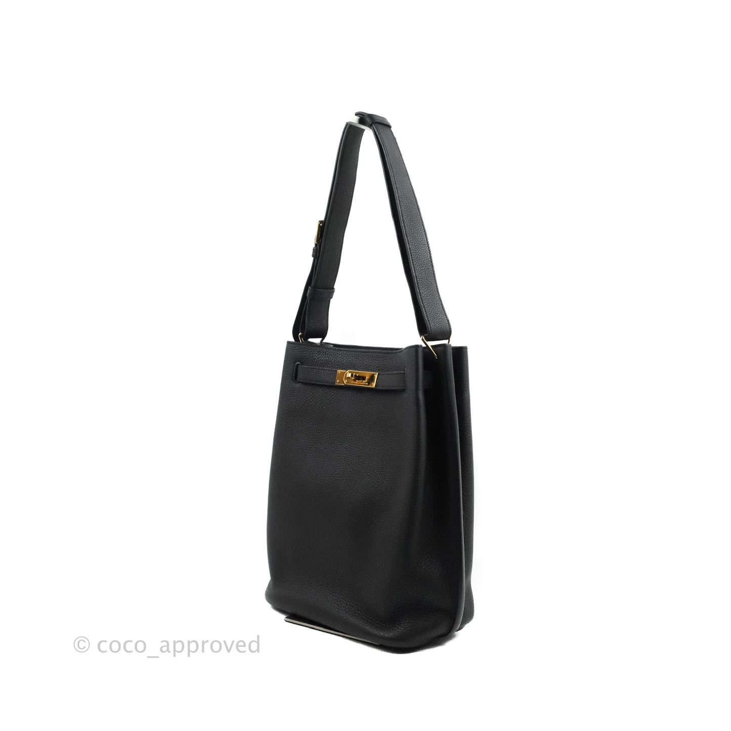 Hermes Togo So Kelly 22 Black Gold Hardware