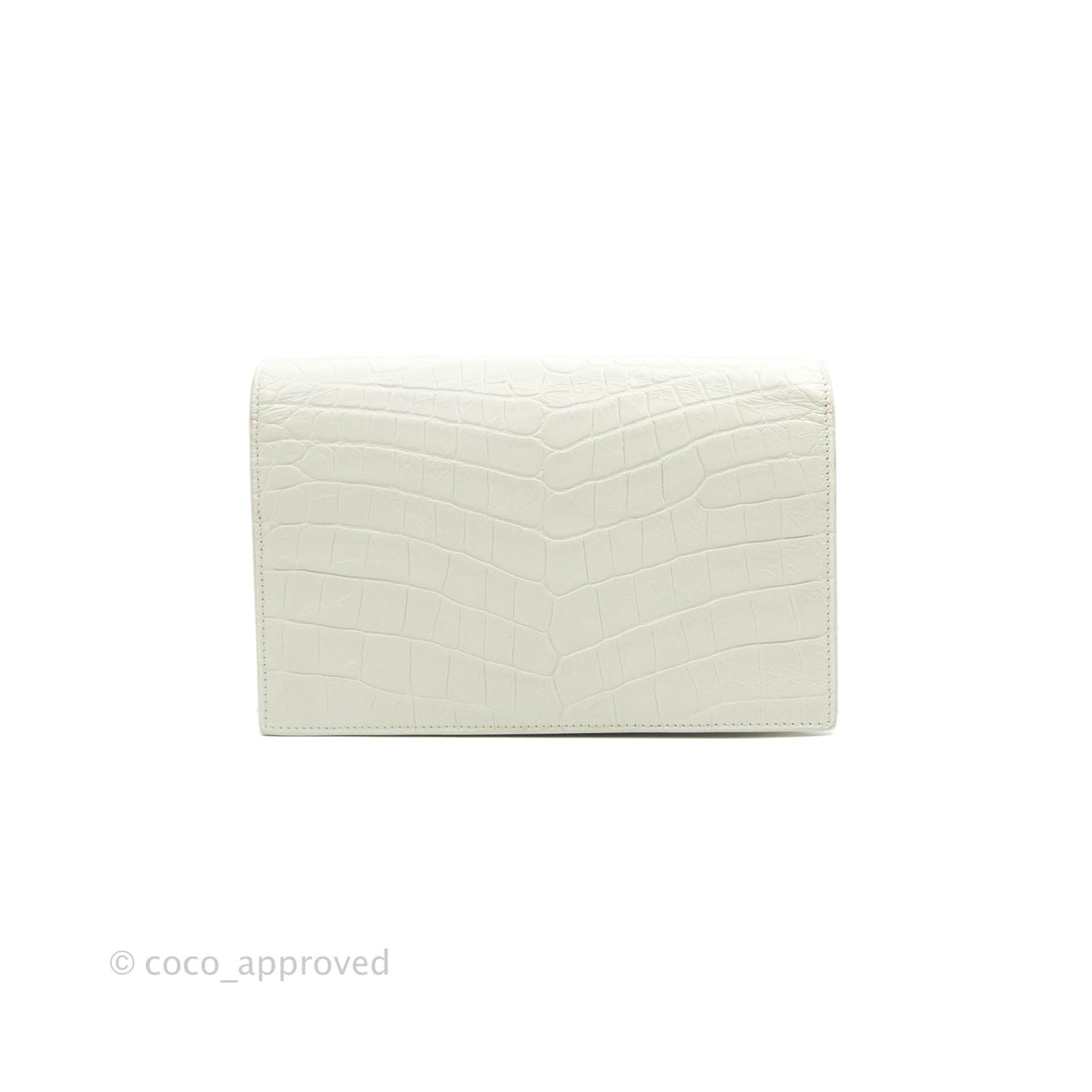 Saint Laurent Kate Tassel WOC White Silver Hardware