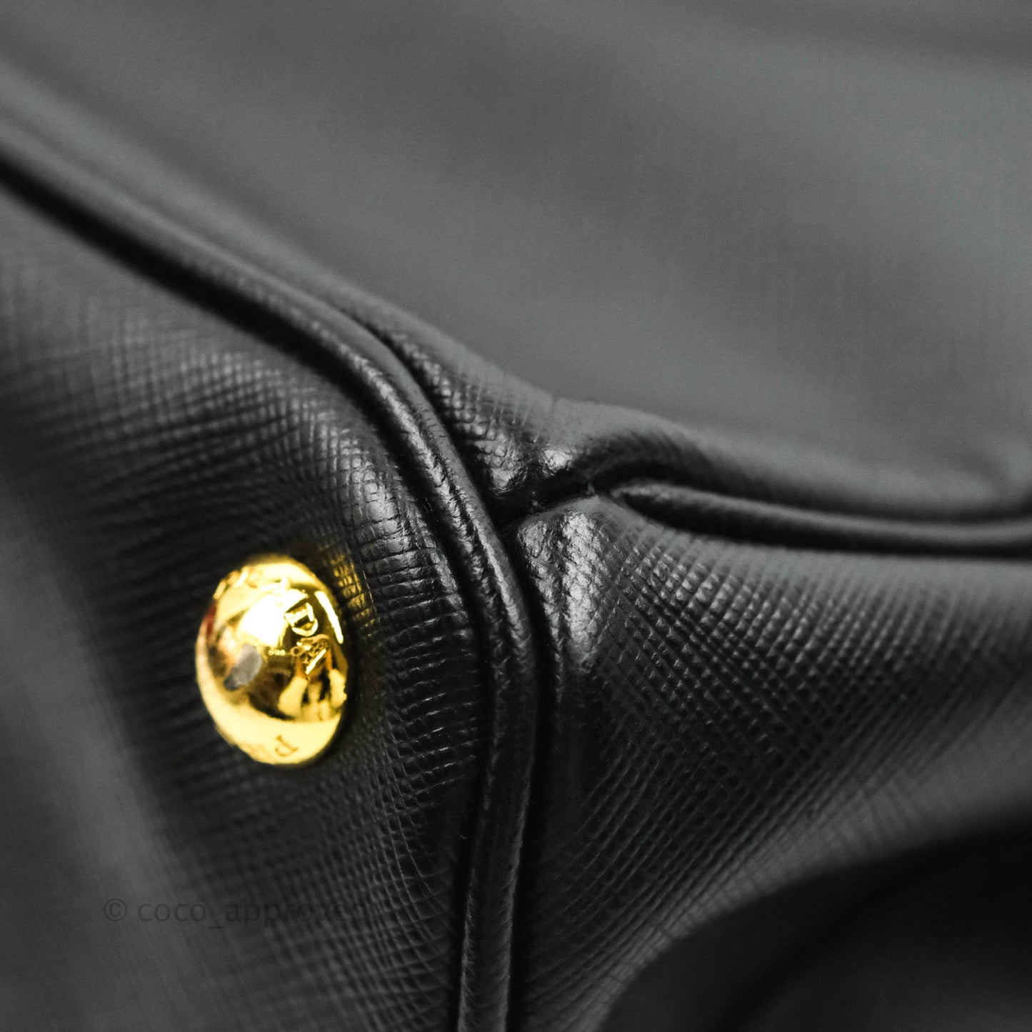 Prada Galleria Double Lux Black Saffiano Leather Zip Satchel