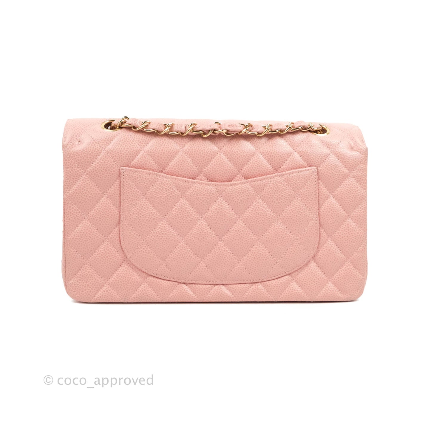 Chanel Vintage Classic M/L Medium Flap Quilted Pink Caviar 24K Gold Hardware