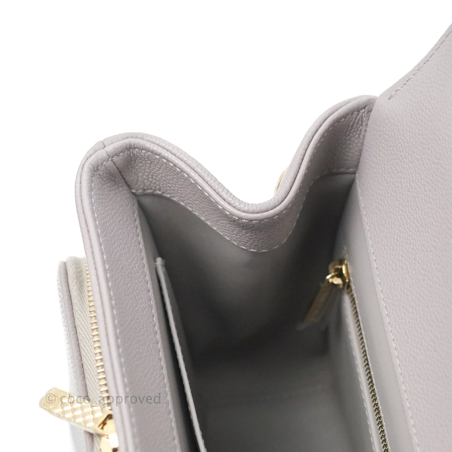 Chanel Quilted Medium Business Affinity Flap Grey Caviar Gold Hardware