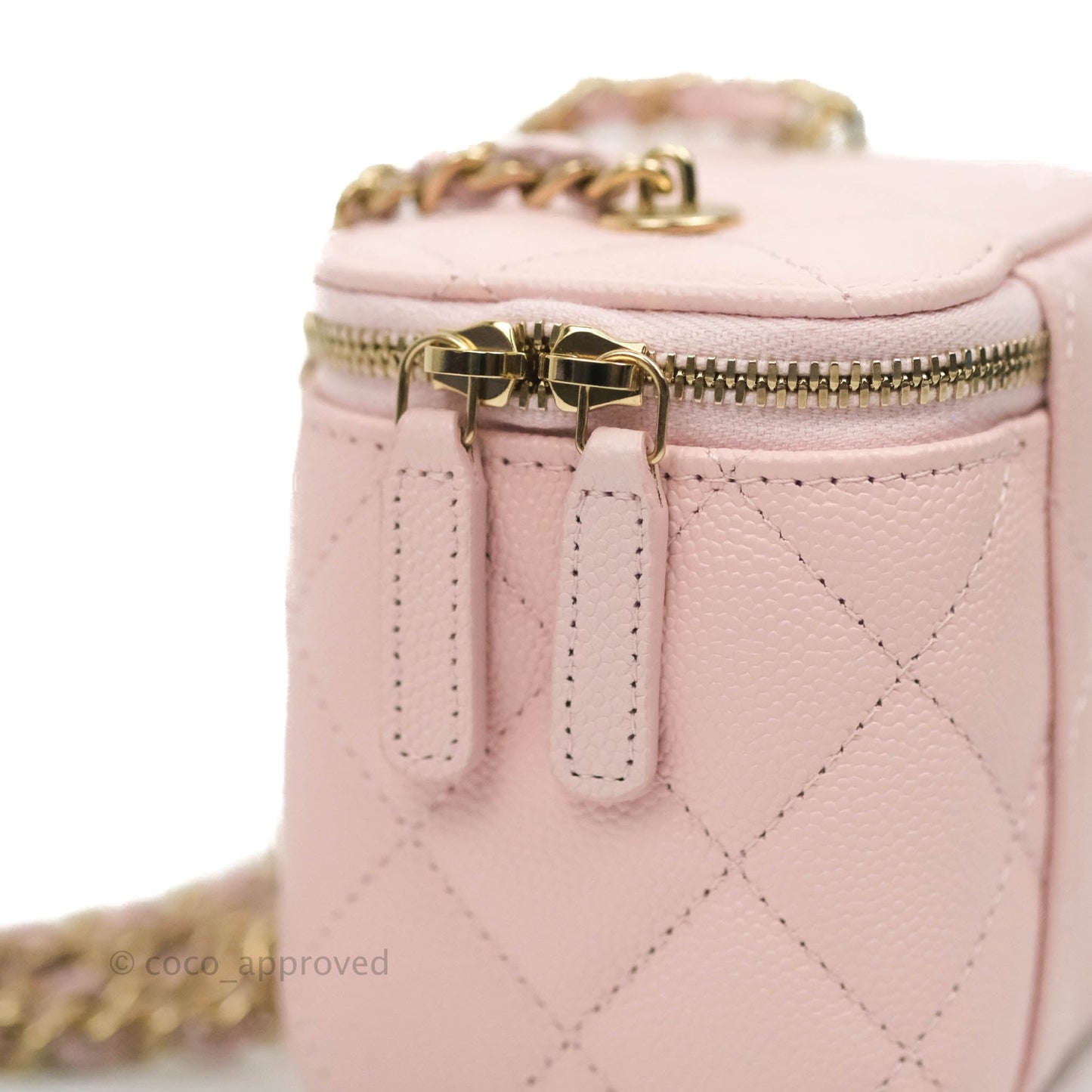 Chanel Mini Vanity With Chain Pink Caviar Gold Hardware