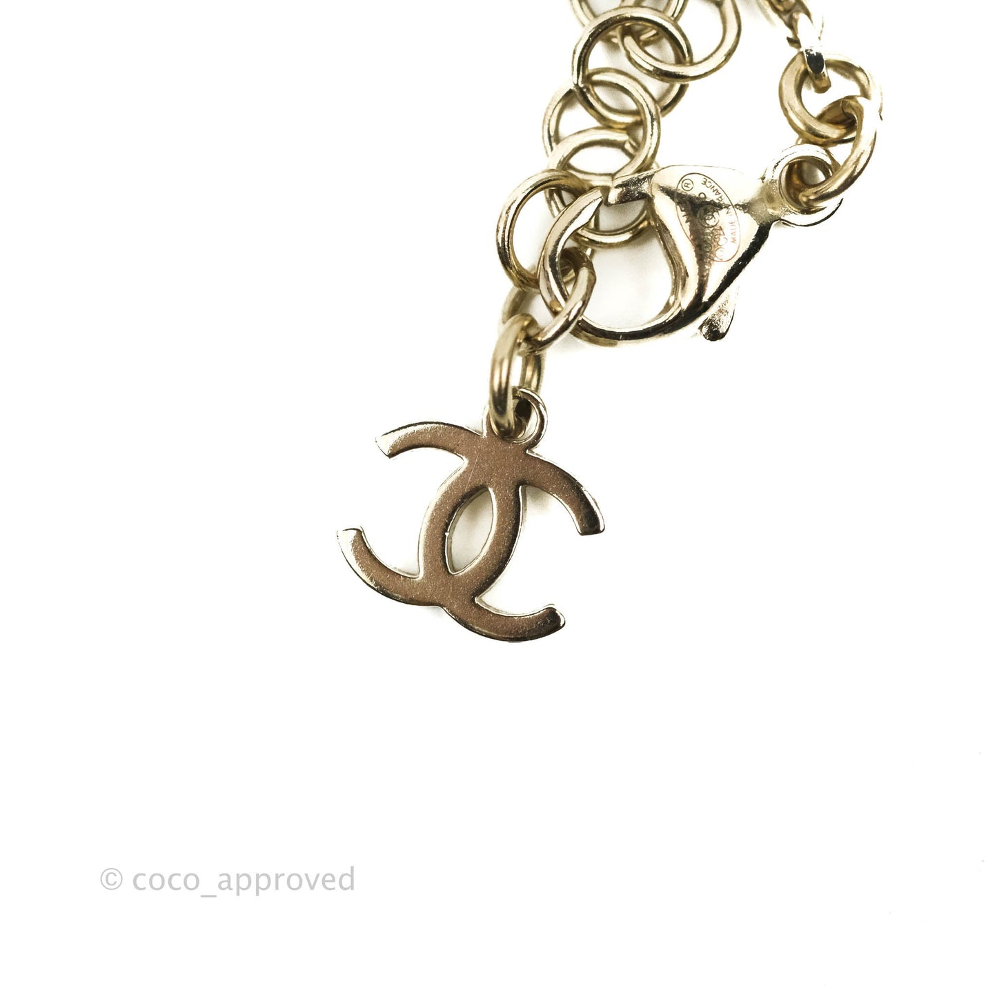 Chanel Chain Bracelet with Charms Gold Tone 22S