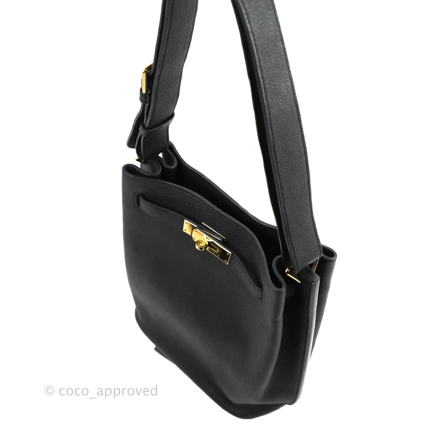 Hermes Togo So Kelly 22 Black Gold Hardware