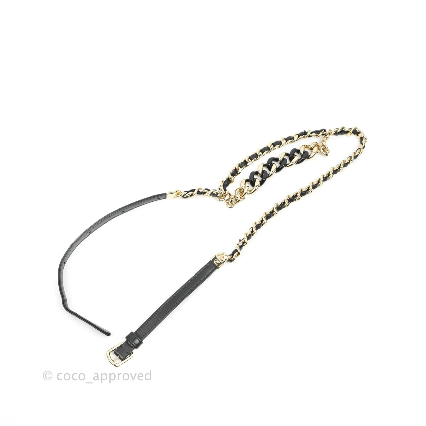 Chanel Resin Bi-Color Chain Mini Card Holder Belt Bag Black Lambskin Gold Hardware