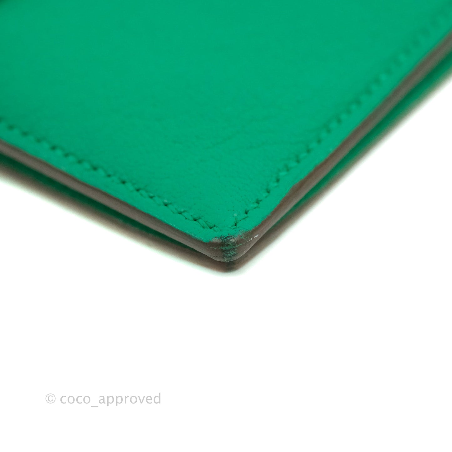 Hermes Bearn Wallet Green Chevre Mysore Gold Hardware